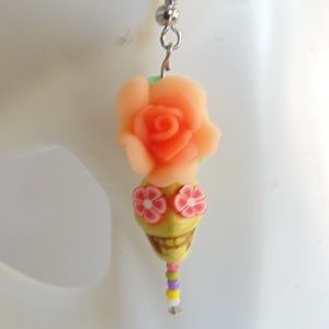 Sugar Skull Day Of The Dead Dangle Earrings